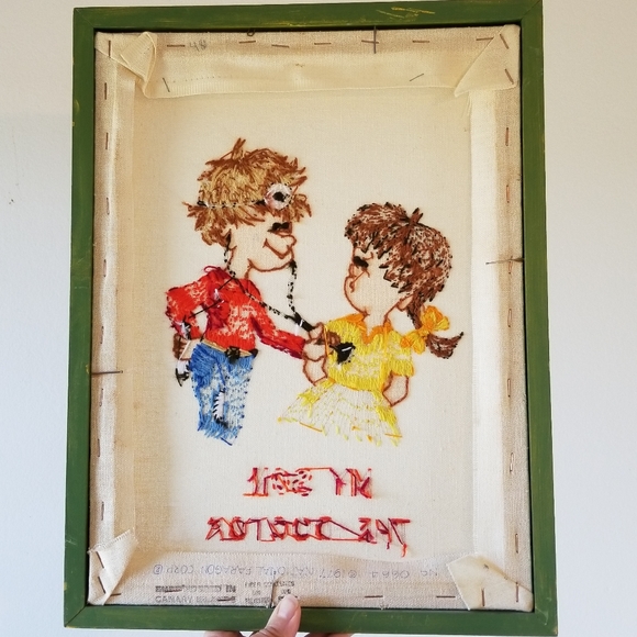 VTG 70s "My Son The Doctor" Embroidered Wall Art - Picture 13 of 16